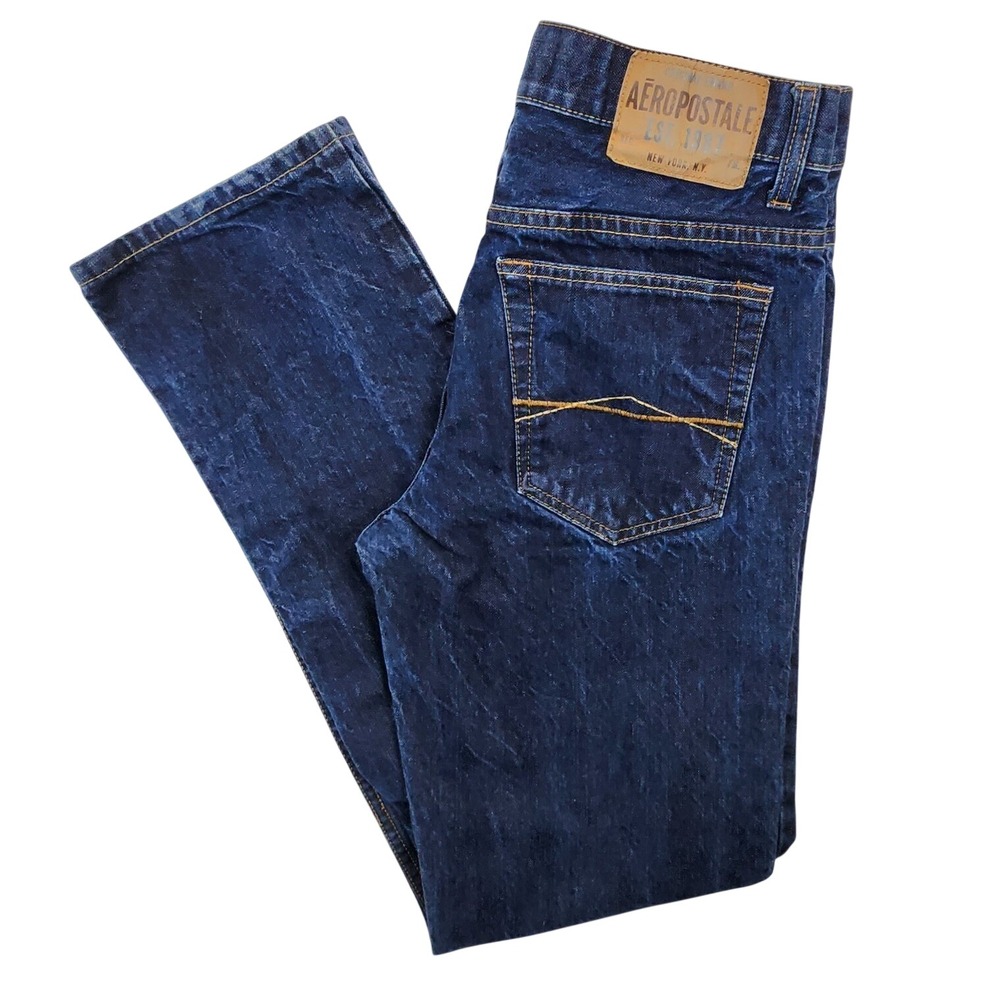 Aeropostale‎ 29x32 Blue Essex Straight Leg Jeans Button Fly Skater Grunge Y2K